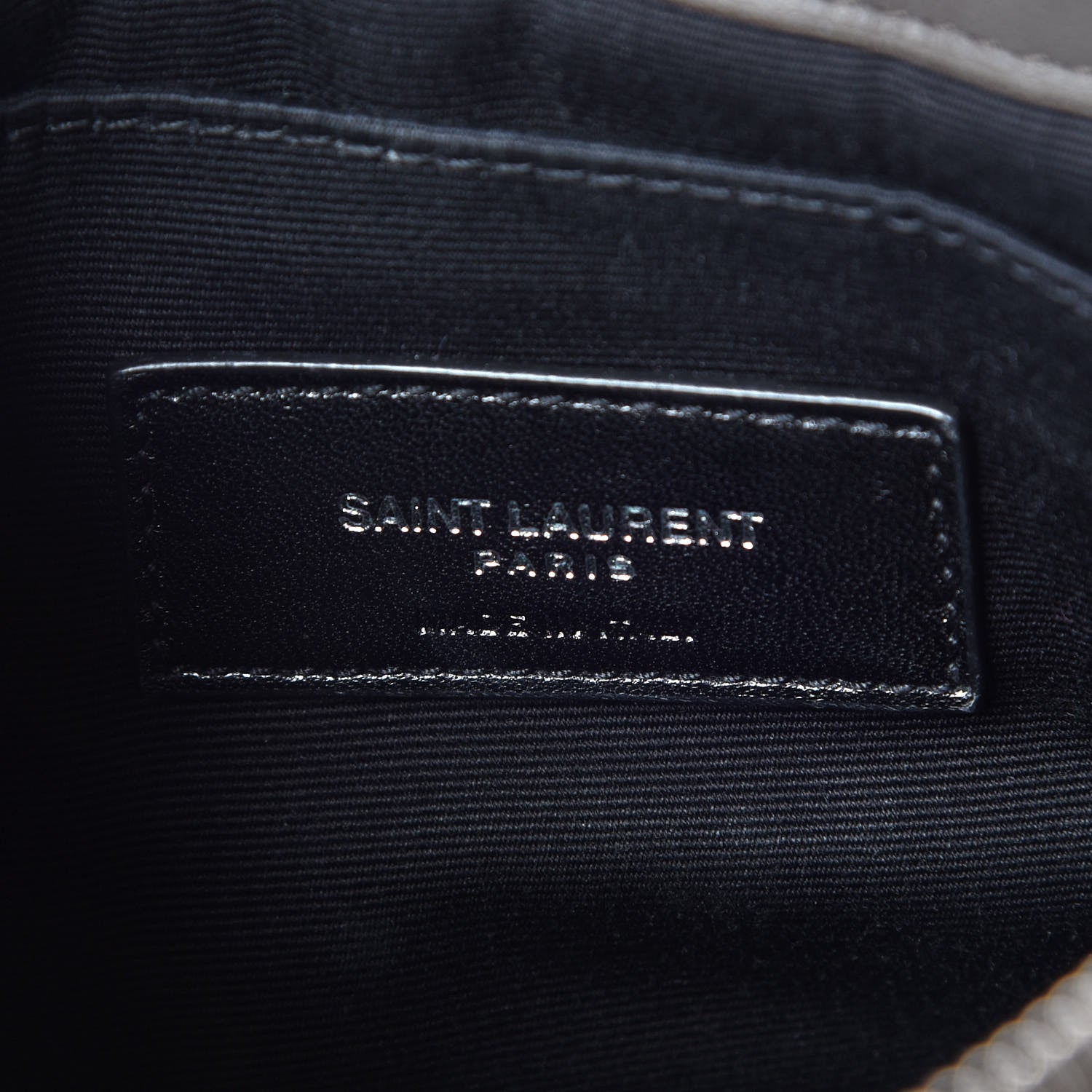 Saint Laurent Calfskin Matelasse Chevron Monogram Pouch Earth 6 of 8