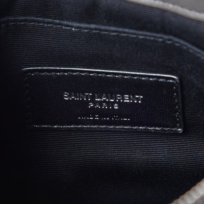 Saint Laurent Calfskin Matelasse Chevron Monogram Pouch Earth 6 of 8