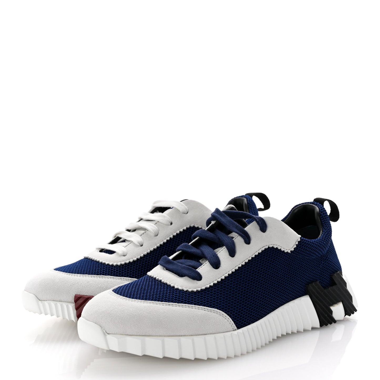 Air Mesh Suede Goatskin Bouncing Sneakers 40 Marine Multicolor