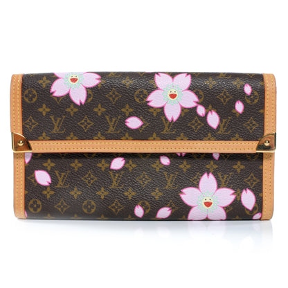 Louis Vuitton Monogram Cherry Blossom Porte Tresor International Wallet Brown 1 of 7