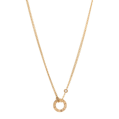Cartier 18K Yellow Gold 2 Diamond LOVE Necklace 1 of 4
