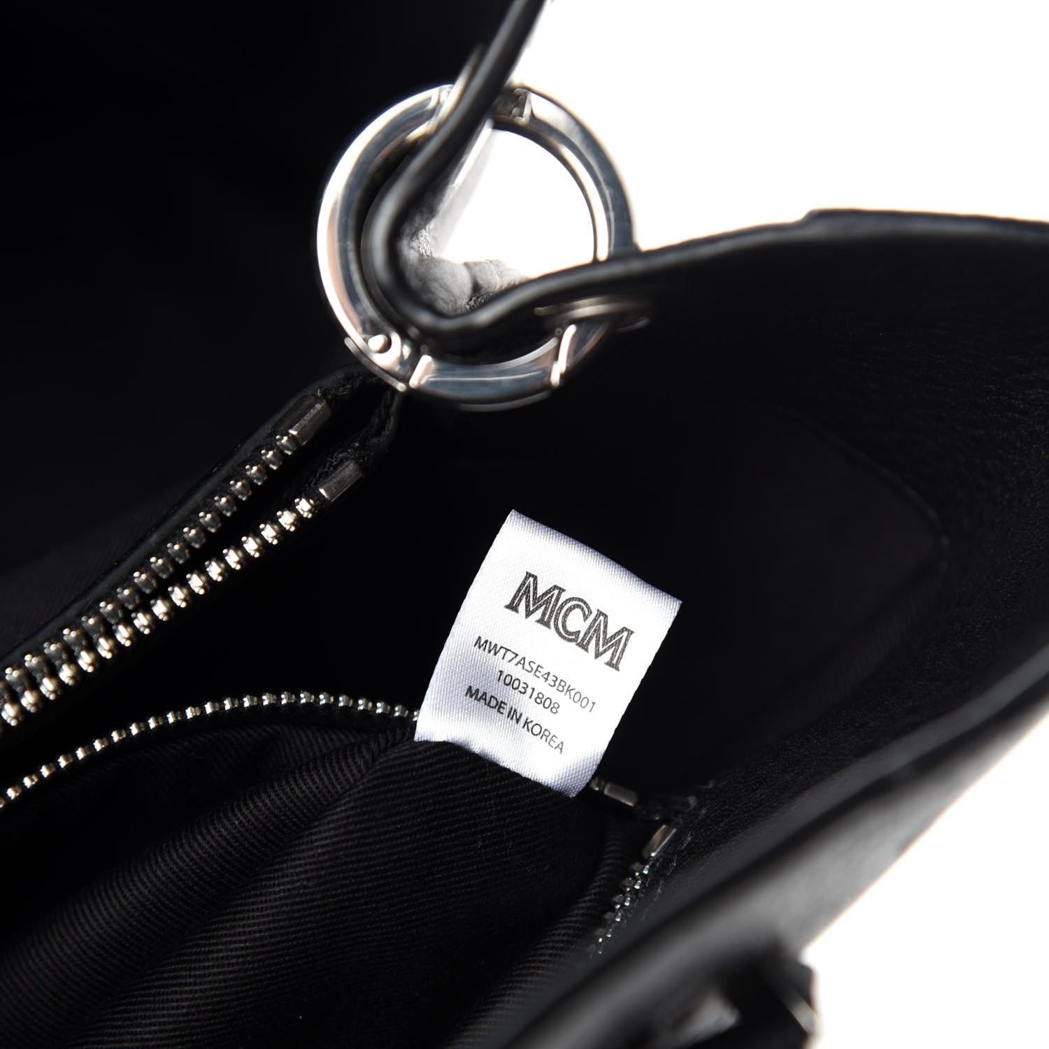 MCM Calfskin Ottomar Monogram Large Essential Tote Black 10 of 11