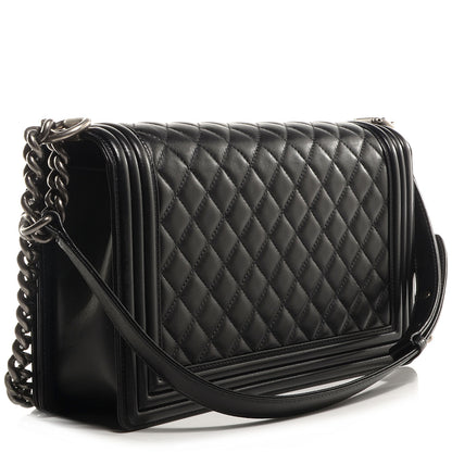 Chanel Lambskin Quilted Large Boy Flap Black 3 of 9