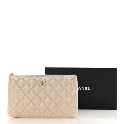 Chanel Metallic Lambskin Quilted Cosmetic Case Gold 8 of 8