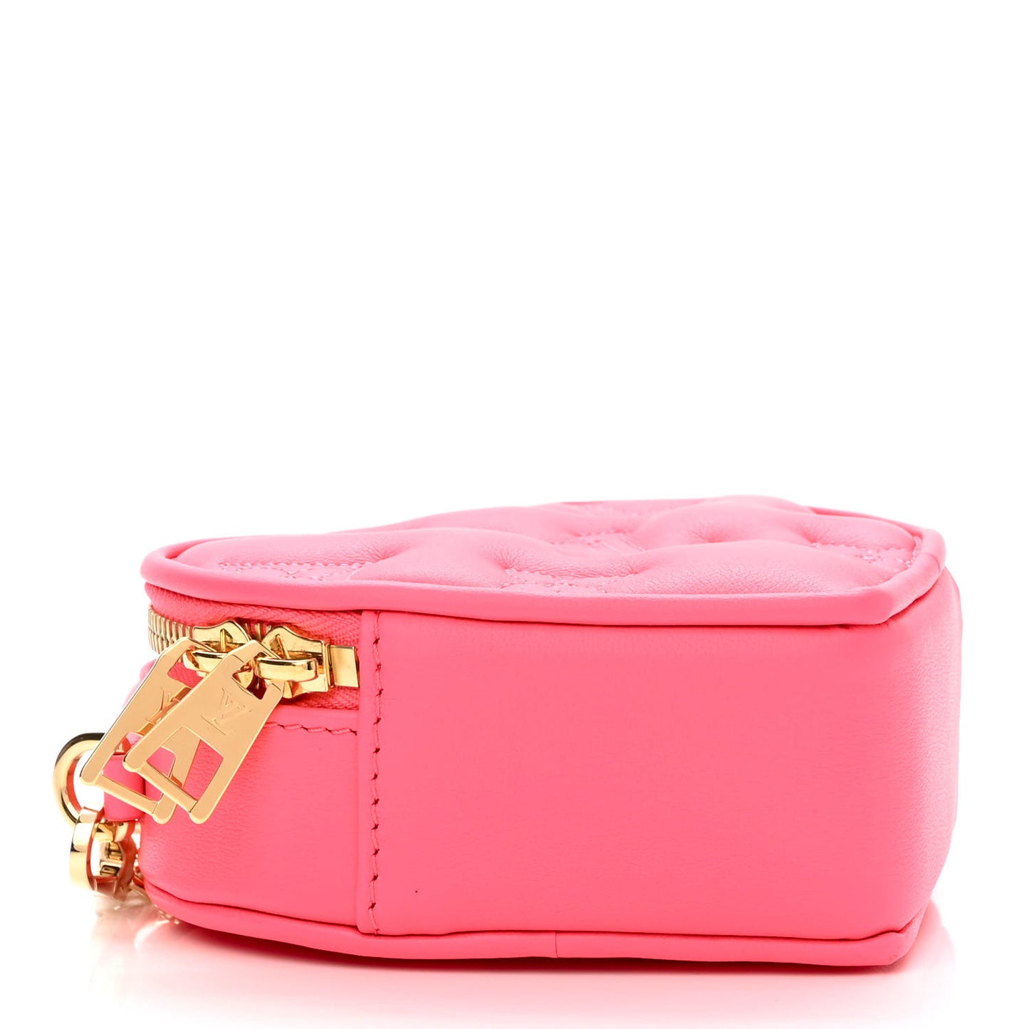 Calfskin Embroidered Monogram Pop My Heart Bag Pouch Dragon Fruit Pink
