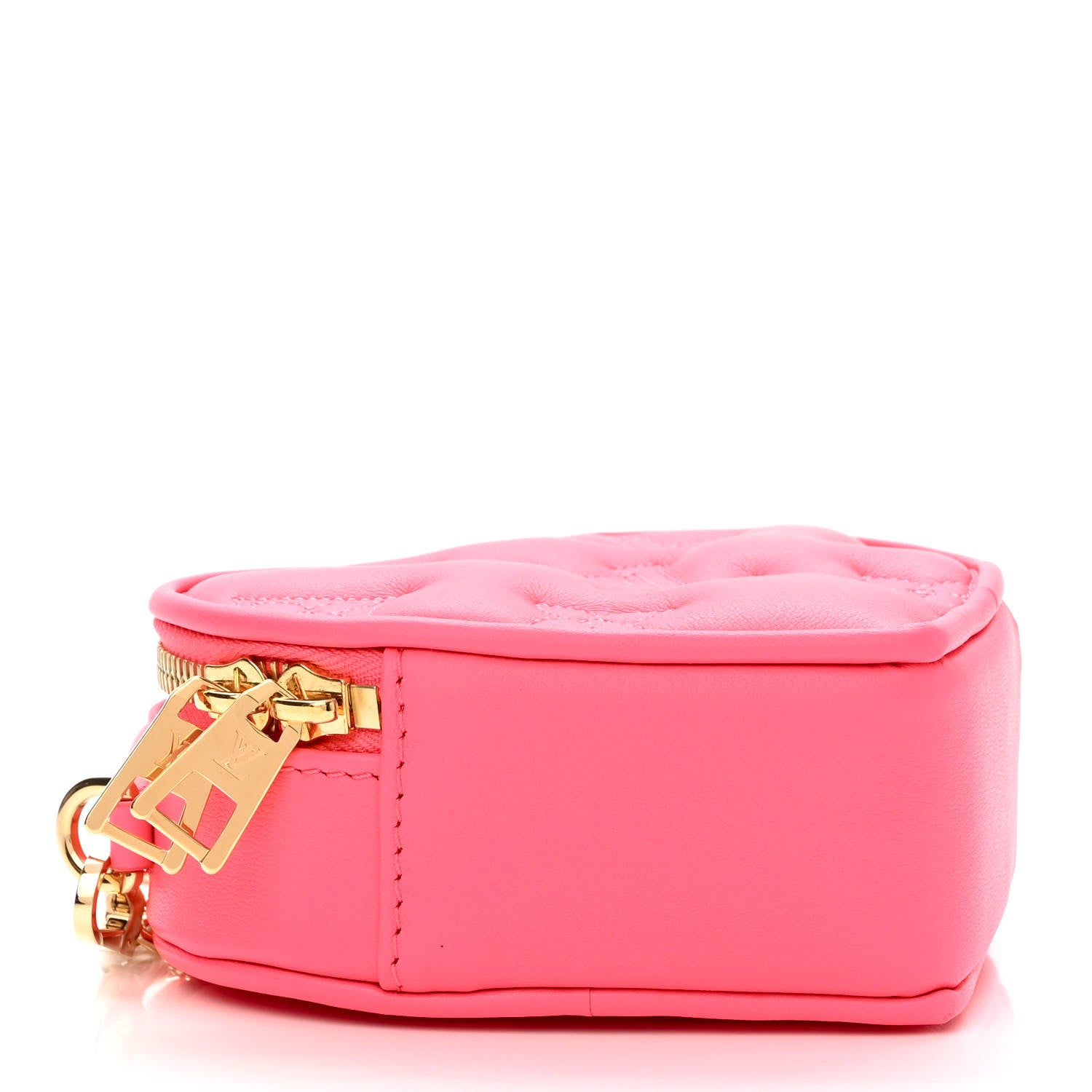 Louis Vuitton Calfskin Embroidered Monogram Pop My Heart Bag Pouch Dragon Fruit Pink 4 of 9