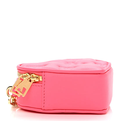 Louis Vuitton Calfskin Embroidered Monogram Pop My Heart Bag Pouch Dragon Fruit Pink 4 of 9