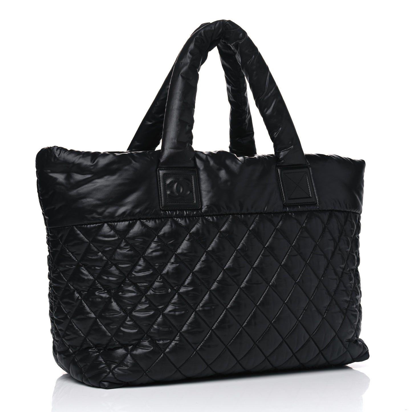 Nylon Quilted Large Coco Cocoon Tote Black