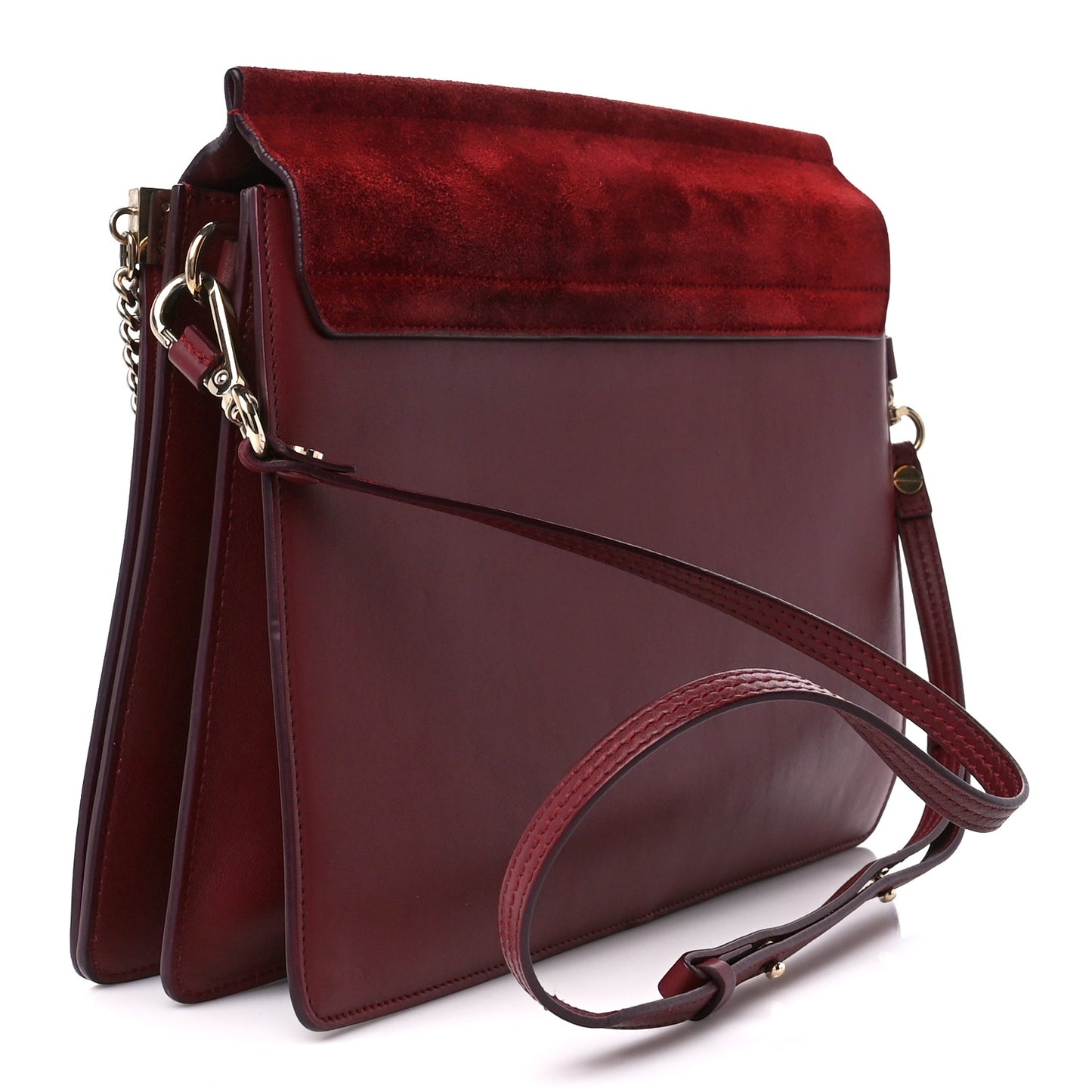 Calfskin Suede Medium Faye Shoulder Bag Plum Purple