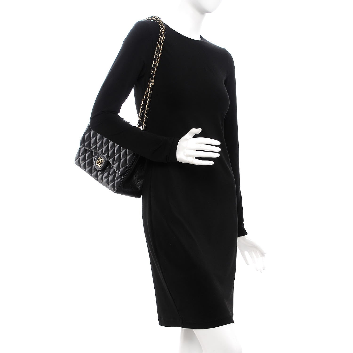 Chanel Lambskin Quilted Jumbo Single Flap Black 3 of 9