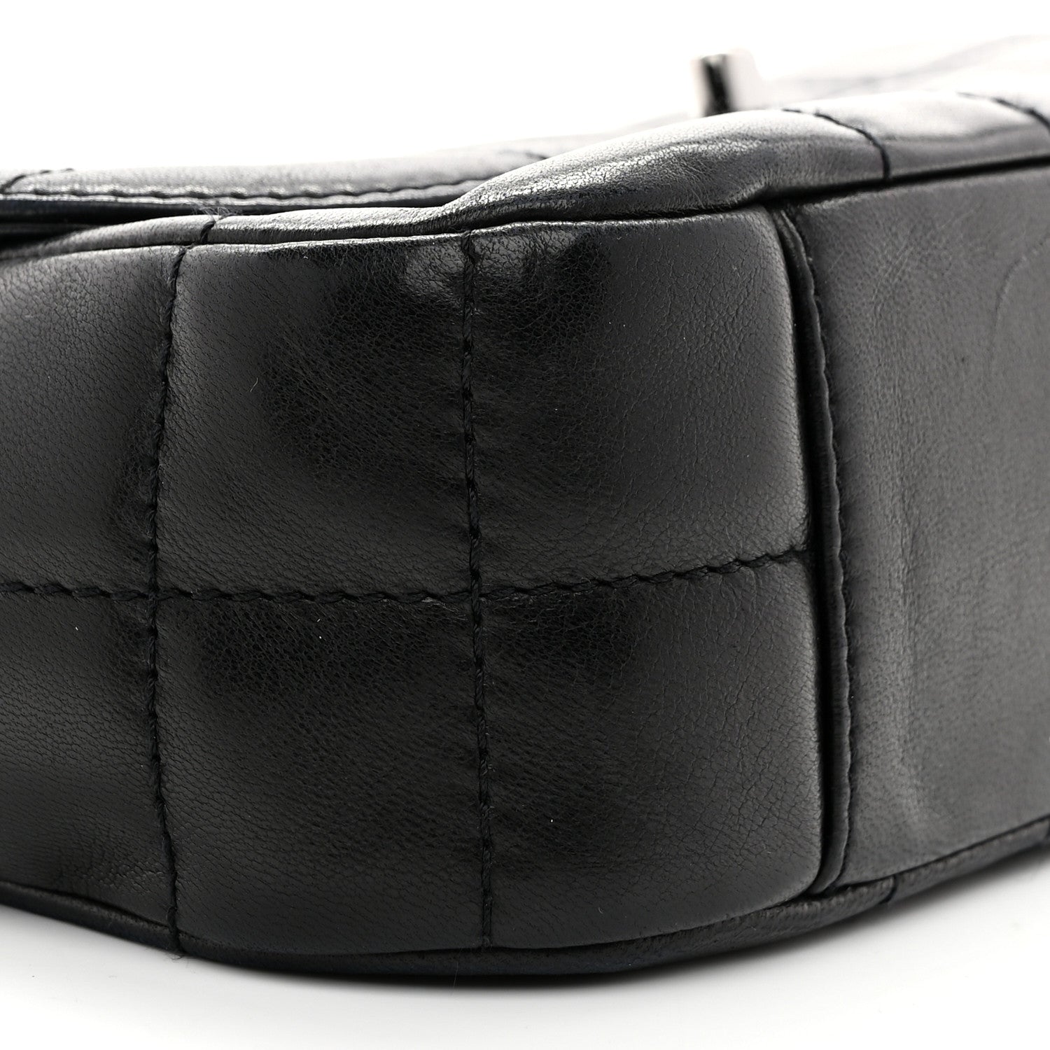 Chanel Lambskin Chocolate Bar Quilted Lambskin 4 Chain Flap Black 9 of 10