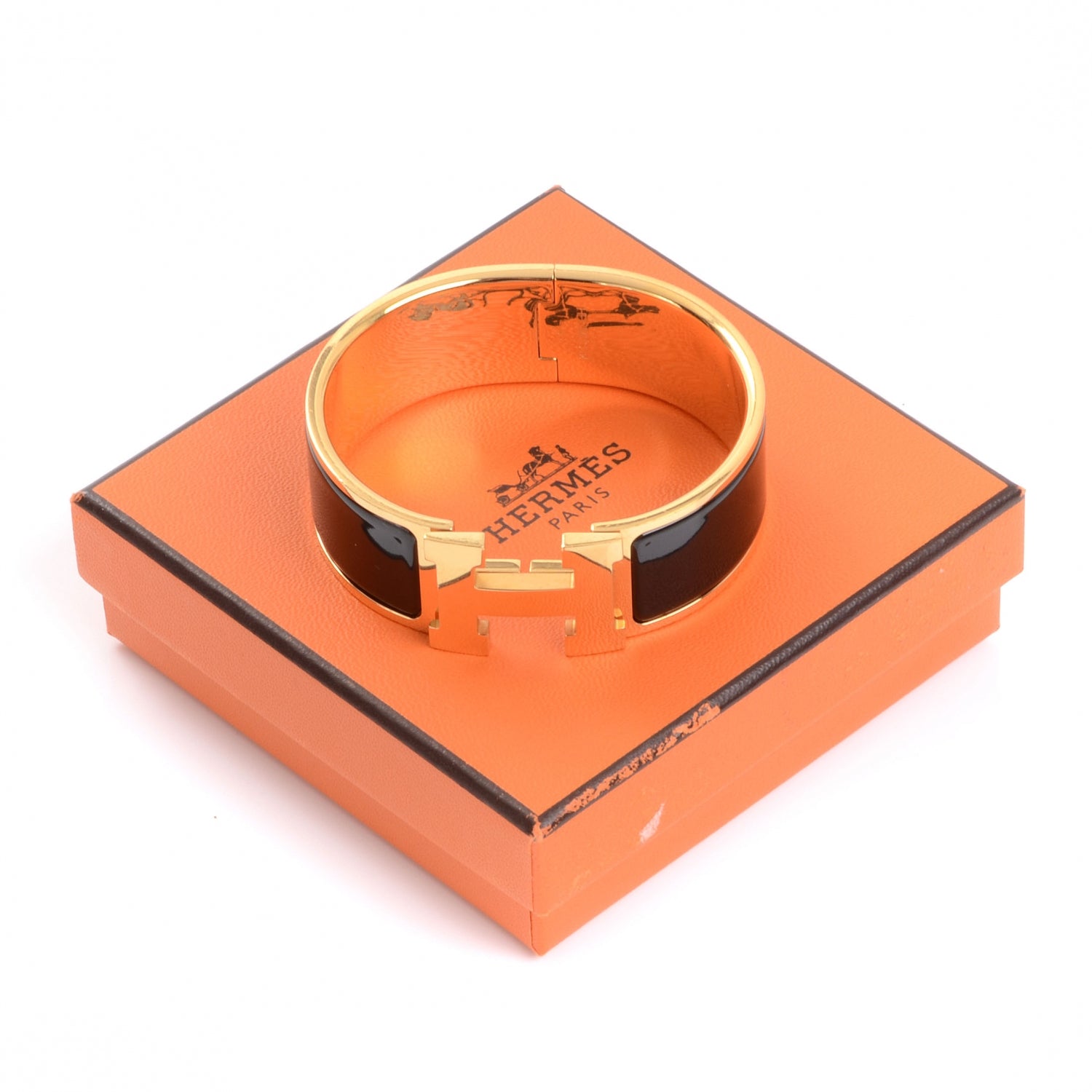 Hermes Enamel Wide Clic Clac H Bracelet PM Black 3 of 6