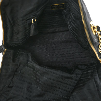 Prada Nappa Tessuto Nylon Chain Tote Black 5 of 10