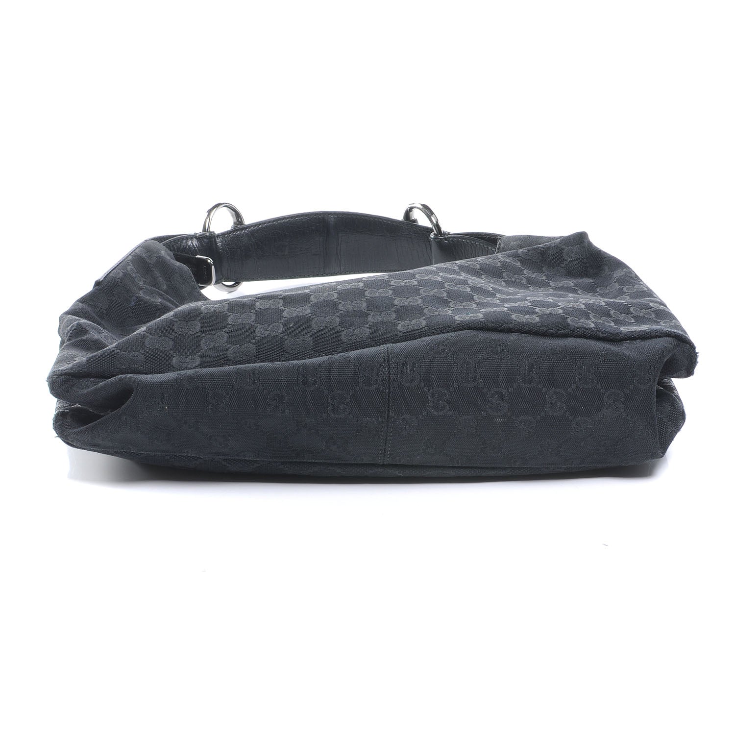 Gucci Monogram GG Medium Horsebit Chain Hobo Black 4 of 7