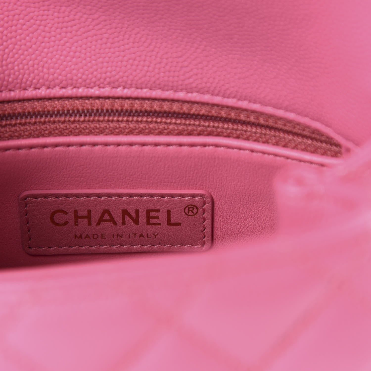 Chanel Caviar Quilted Lizard Embossed Extra Mini Coco Handle Flap Pink 8 of 10
