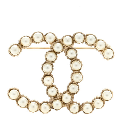 Chanel Pearl CC Brooch Gold 1 of 3