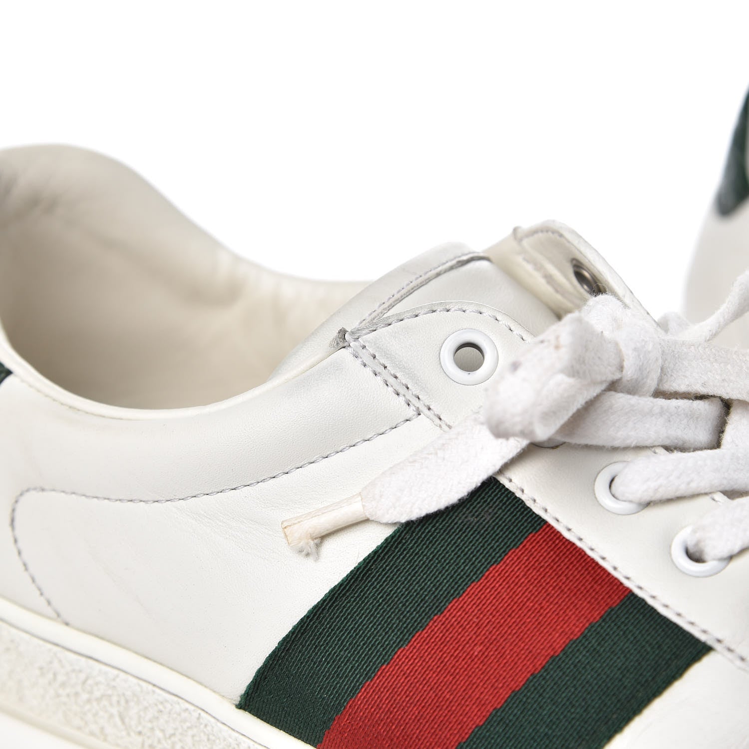 Gucci Calfskin Crocodile Web Mens Ace Sneakers 8.5 White Green 19 of 19