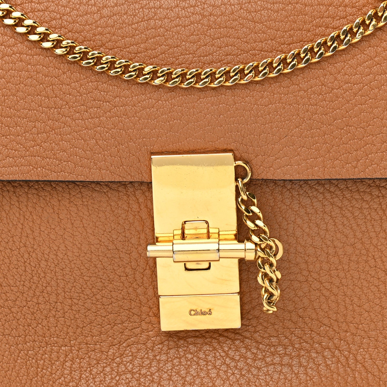 Chloe Grained Lambskin Mini Drew Shoulder Bag Caramel 7 of 11
