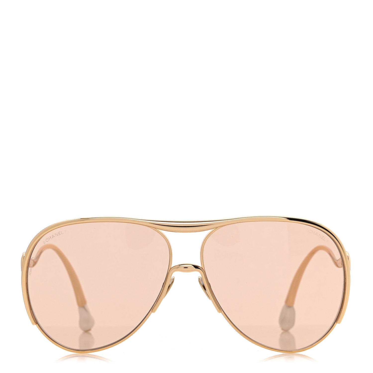 Chanel Metal Pearl Pilot Sunglasses 71790 Gold 2 of 8