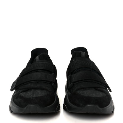 Christian Dior Shiny Oblique Technical Fabric Nylon Womens D-Wander Sneakers 35.5 Black 3 of 10
