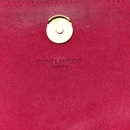 Saint Laurent Grain De Poudre Small Monogram Kate Satchel Lipstick Fuchsia 7 of 12