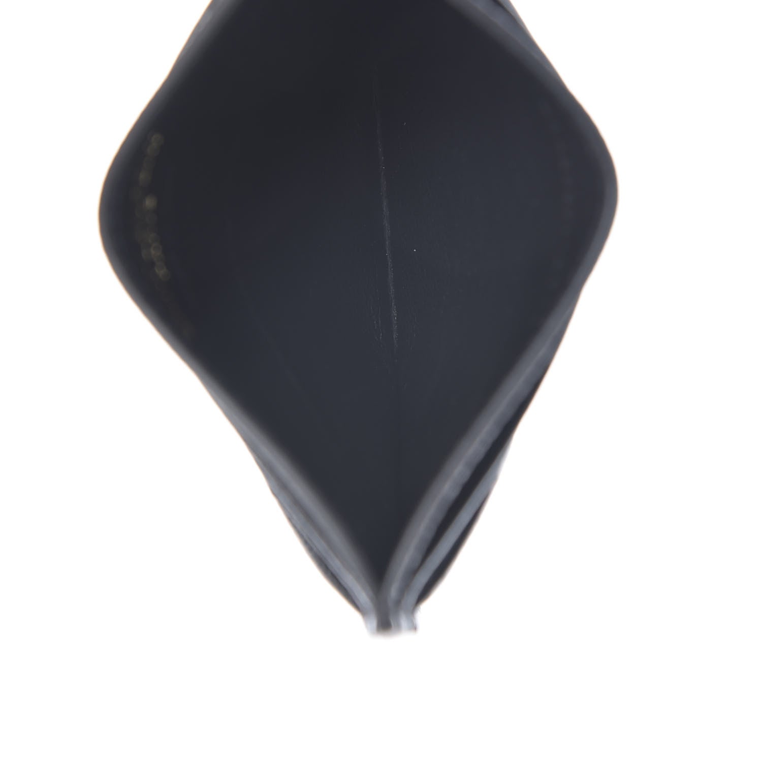 Saint Laurent Grain De Poudre Matelasse Chevron Monogram Credit Card Case Black 5 of 8