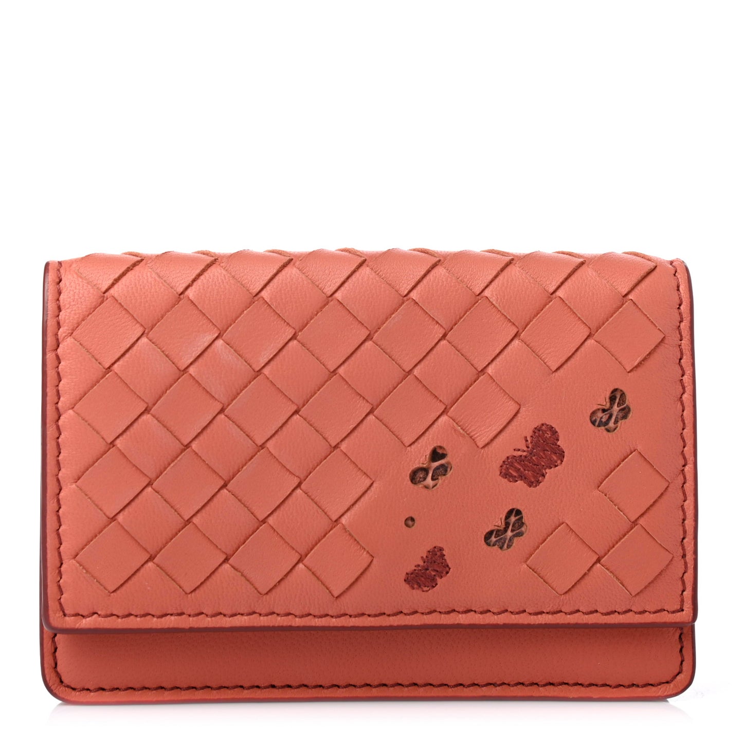 Nappa Intrecciato Butterfly Card Case Pink