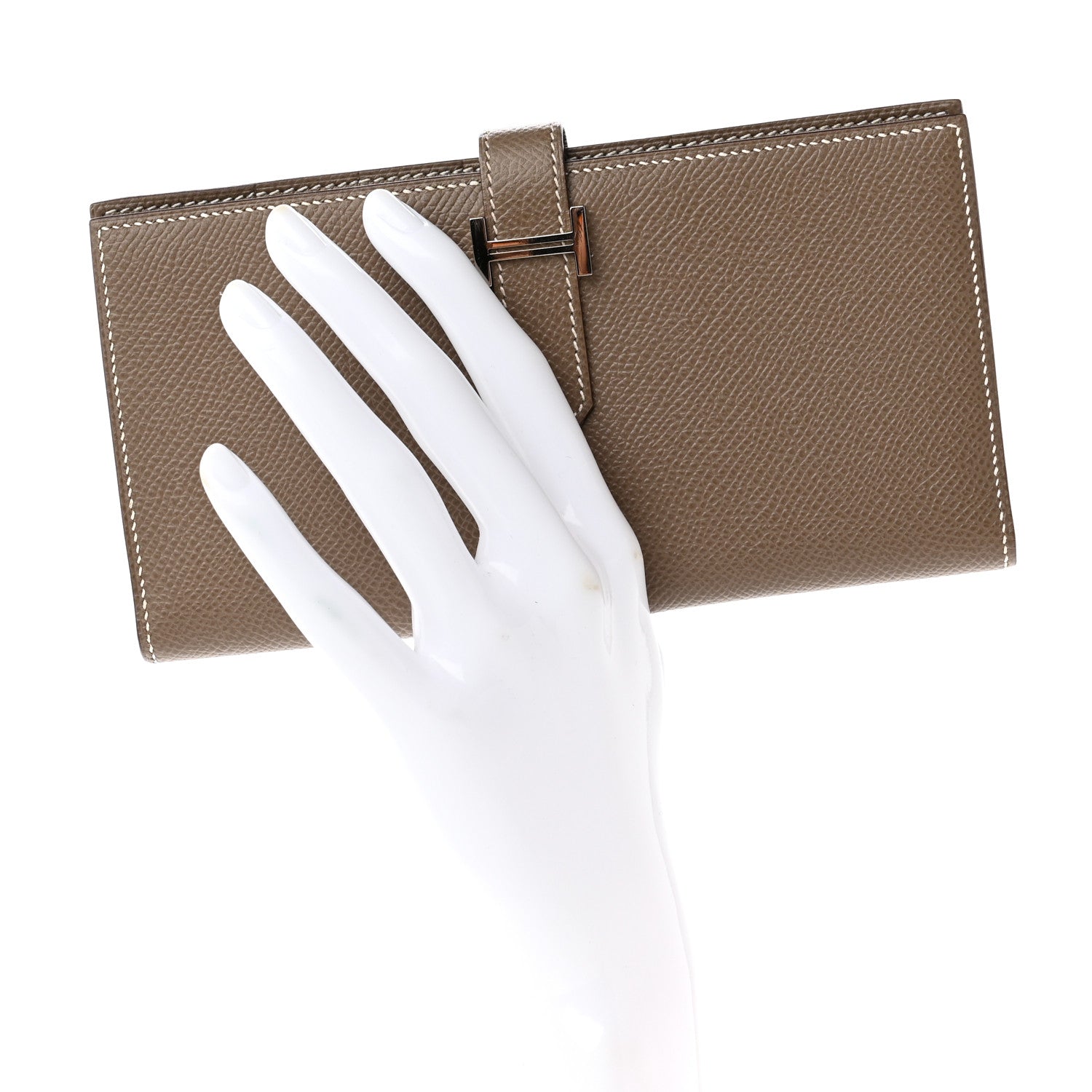 Hermes Epsom Bearn Gusset Wallet Etoupe 2 of 7