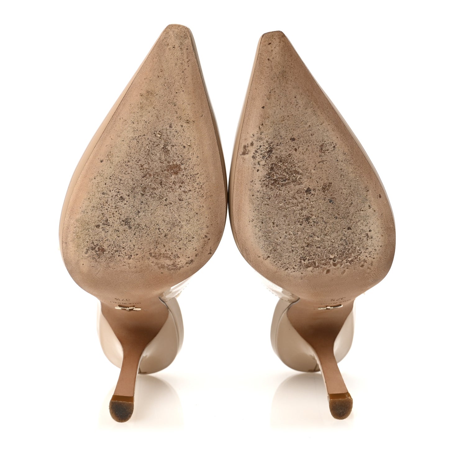 Patent Ribbon J'Adior Slingback 100mm Pumps 37.5 Nude
