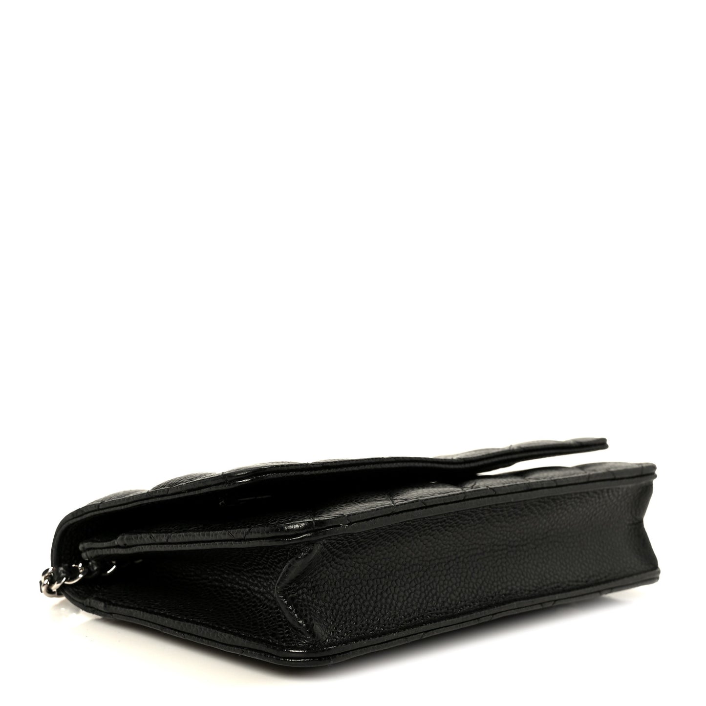 Caviar Quilted Wallet on Chain WOC Black