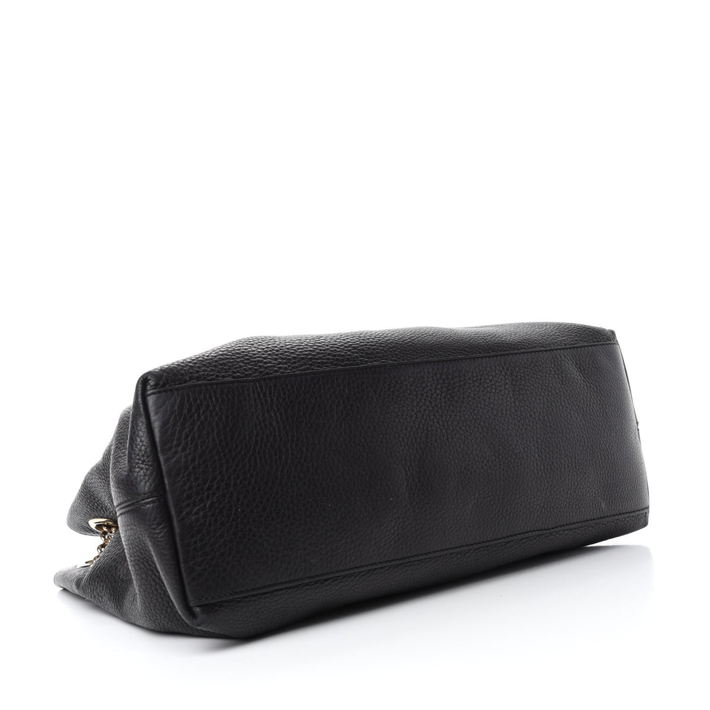 Pebbled Calfskin Medium Soho Chain Shoulder Bag Black