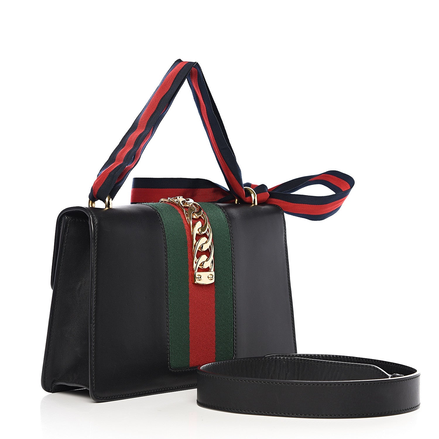 Gucci Calfskin Small Sylvie Shoulder Bag Black 2 of 18