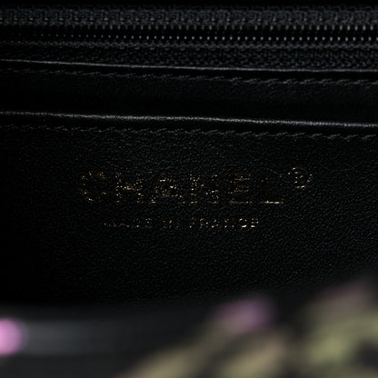 Chanel Calfskin Crocodile Embossed Graffiti 2.55 Mini Cocodile Reissue Flap Black Pink 6 of 9