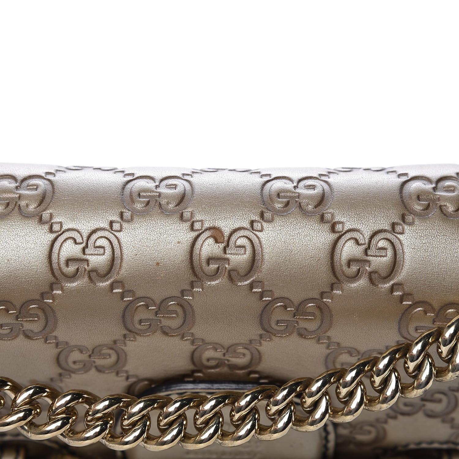 Gucci GG Shine Guccissima Medium Emily Chain Shoulder Bag Gold 12 of 19