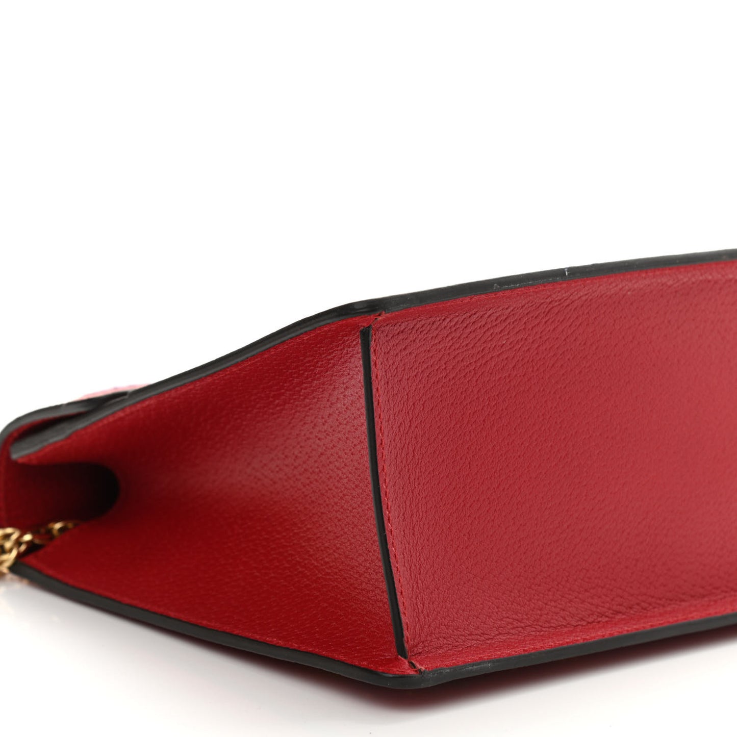 Calfskin Embroidered Medium Shoulder Bag Hibiscus Red
