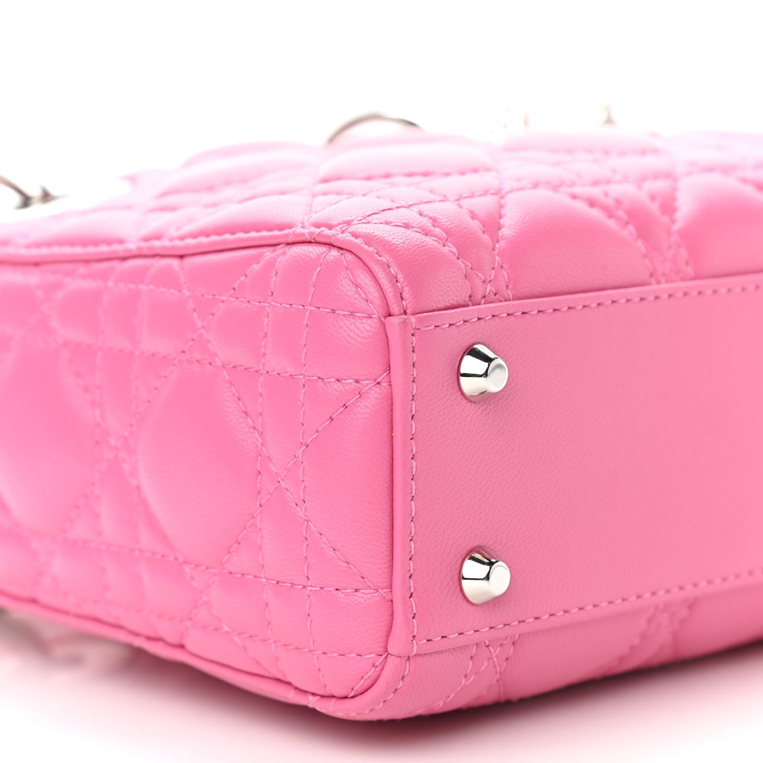 Christian Dior Lambskin Cannage Mini Lady Dior Sorbet 7 of 8