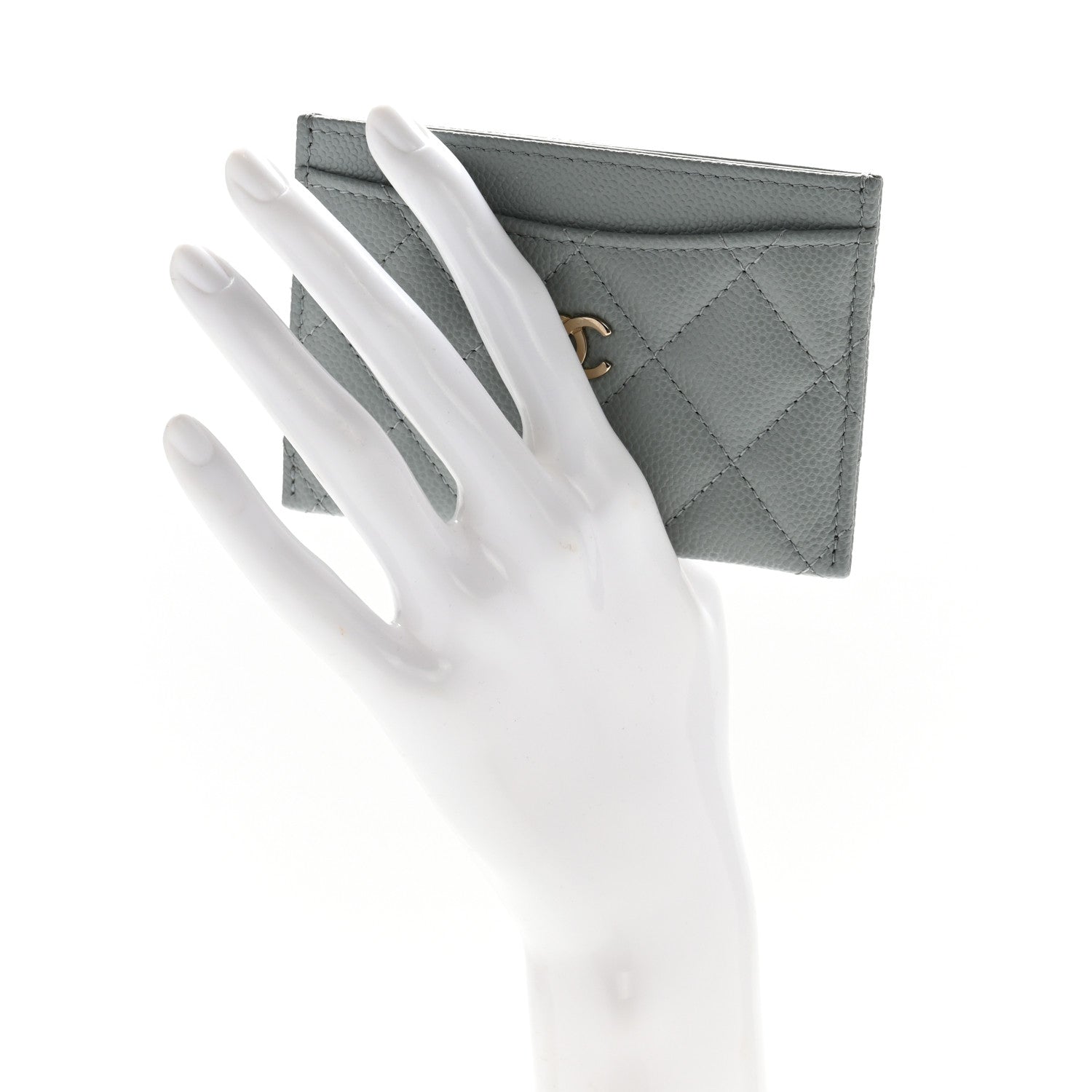 Chanel Caviar Quilted Card Holder Light Green 2 of 10