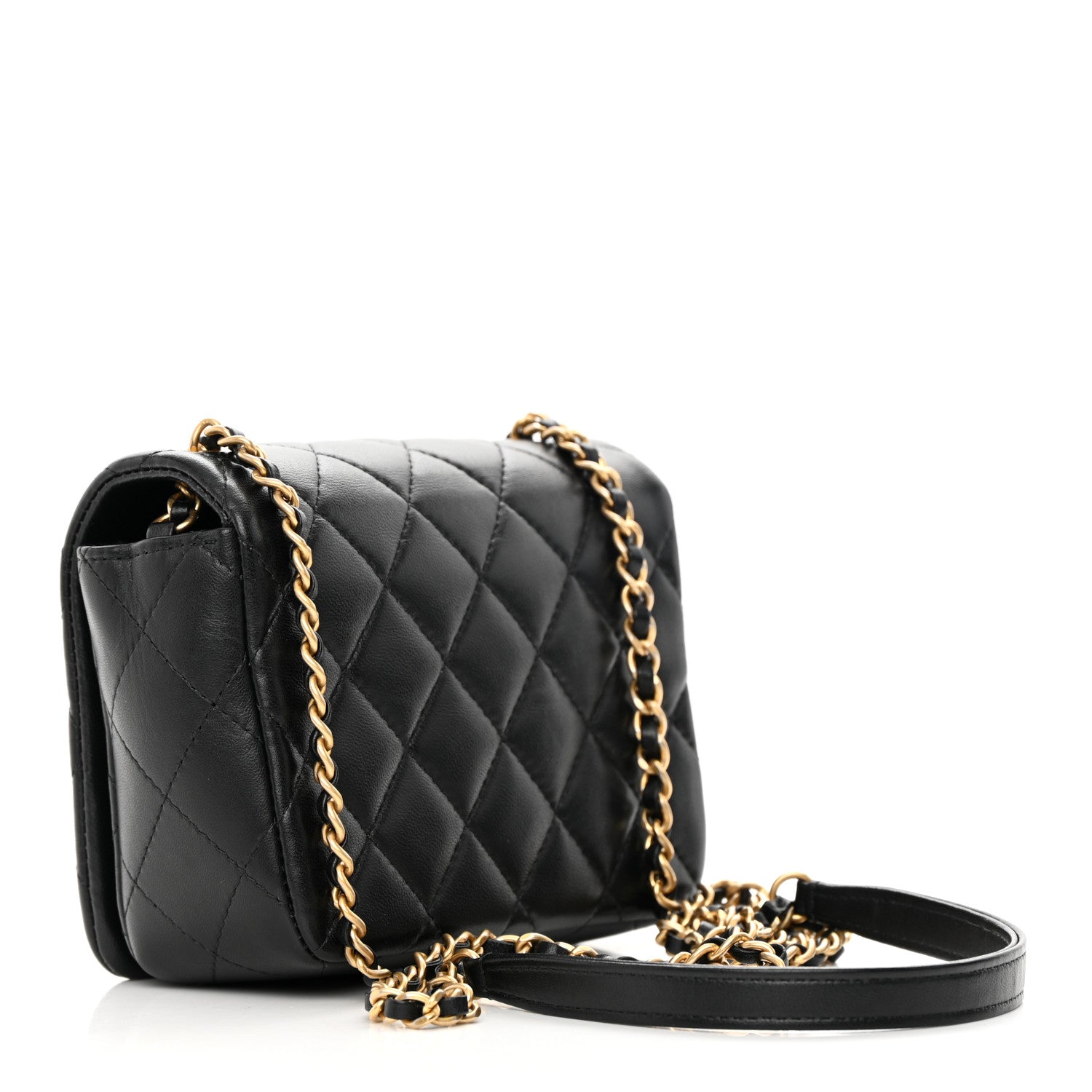 Chanel Lambskin Quilted Crystal CC Mini Flap Black 3 of 14