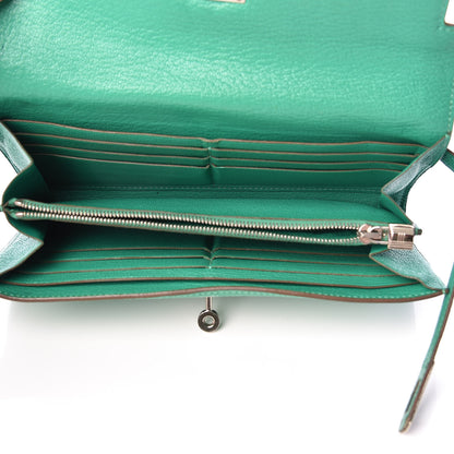 Hermes Chevre Mysore Kelly Longue Wallet Menthe 5 of 24