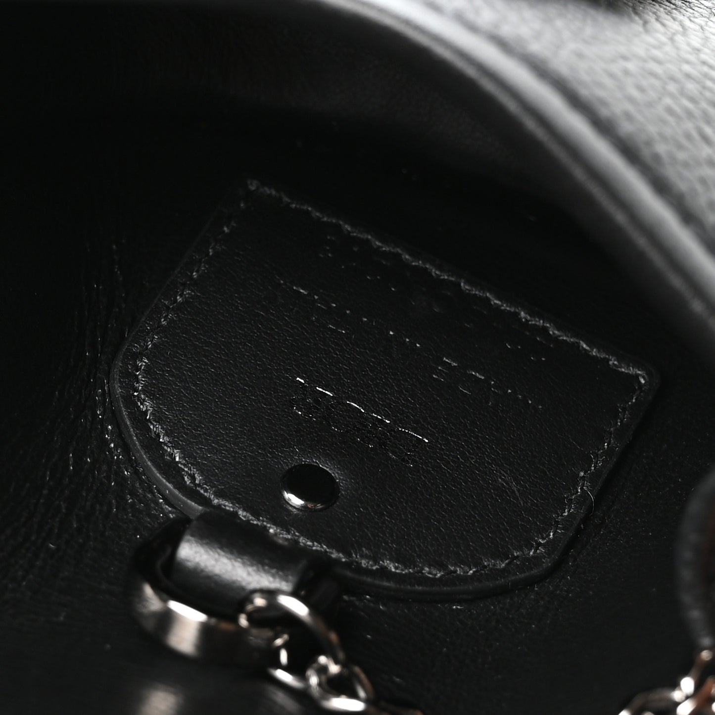 Grained Calfskin Nano Gallop Pouch Black