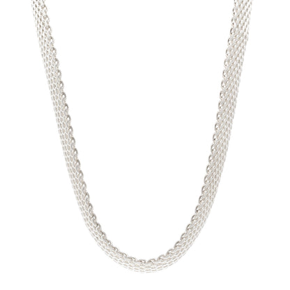 Tiffany Sterling Silver Somerset Mesh Necklace 1 of 5