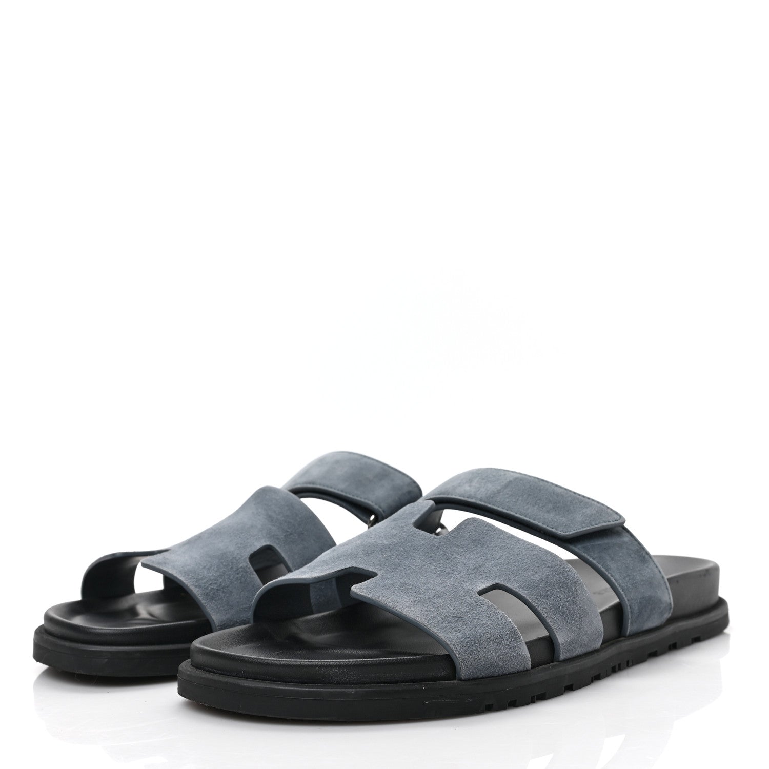 Hermes Suede Goatskin Mens Chypre Sandals 43 Bleu Pinede 3 of 8