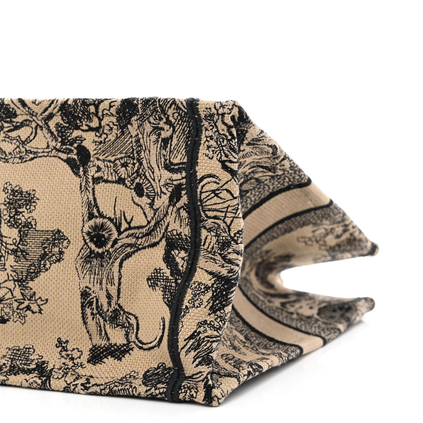 Canvas Embroidered Medium Dioriviera Toile De Jouy Book Tote Black