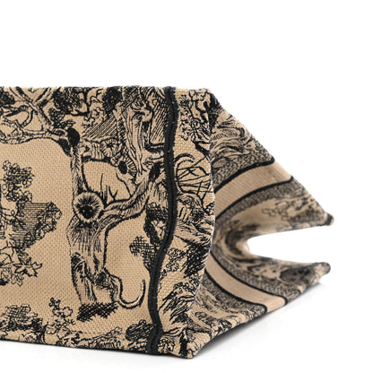 Christian Dior Canvas Embroidered Medium Dioriviera Toile De Jouy Book Tote Black 9 of 10