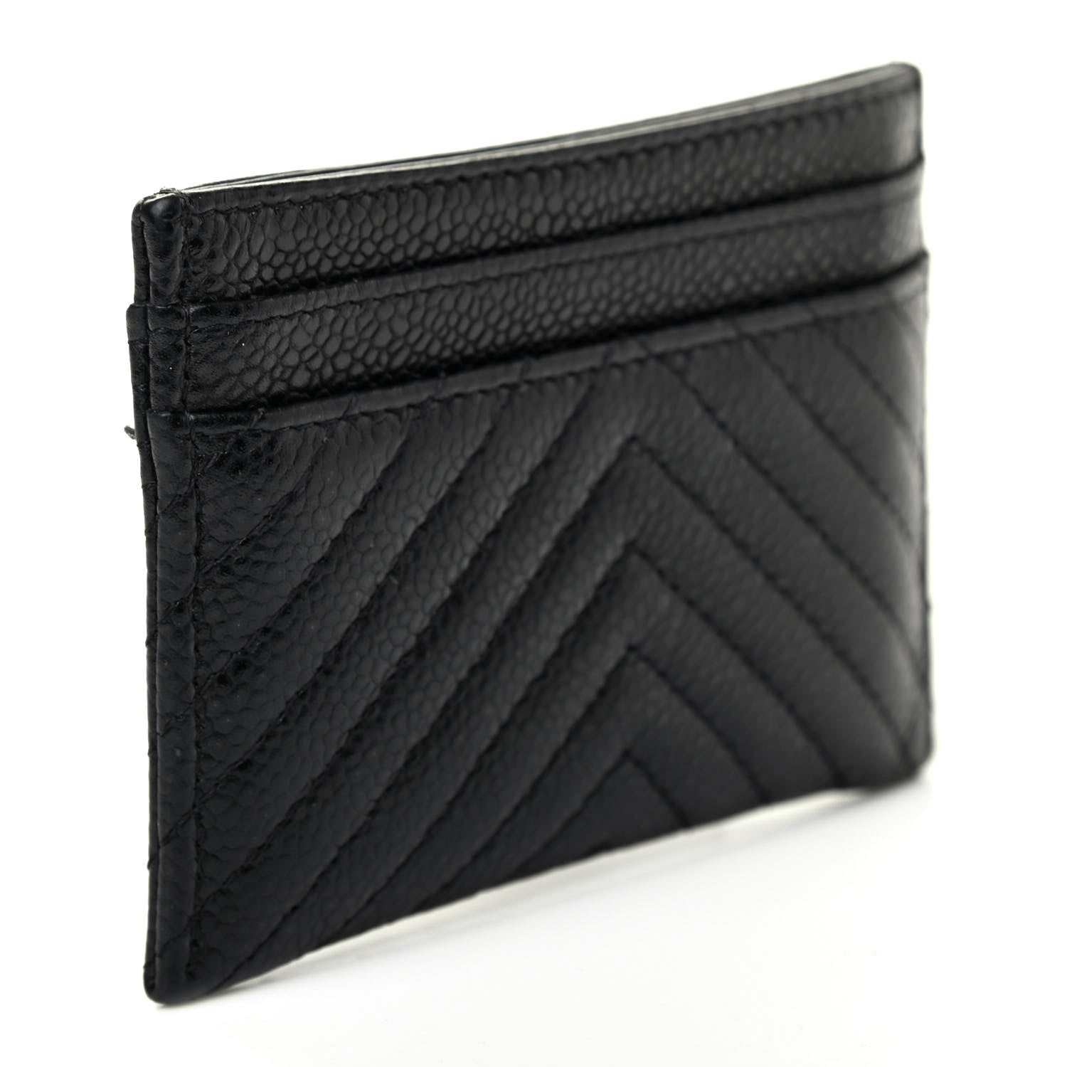 Chanel Caviar Chevron Quilted Boy Card Holder Black 5 of 7