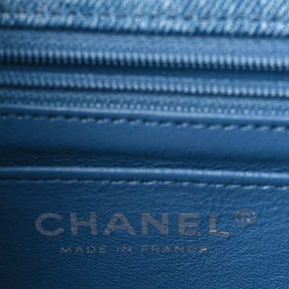 Chanel Denim Braided Medium Flap Bag Light Blue 6 of 9