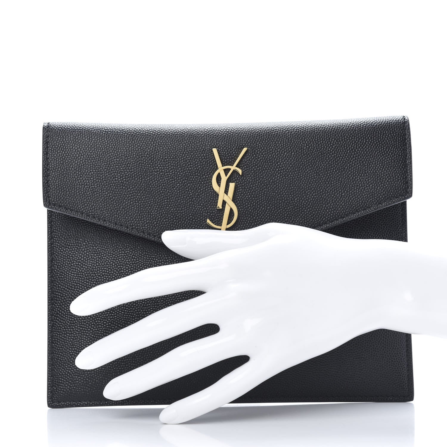 Saint Laurent Grain De Poudre Uptown Baby Pouch Black 2 of 8