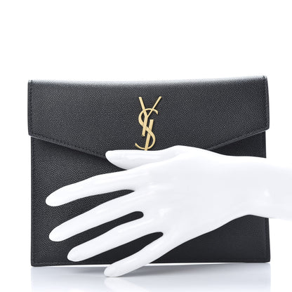 Saint Laurent Grain De Poudre Uptown Baby Pouch Black 2 of 8