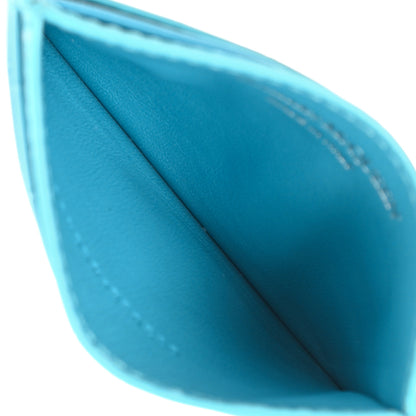 Alexander McQueen Calfskin Crocodile Embossed Skull Card Holder Cerulean 5 of 7