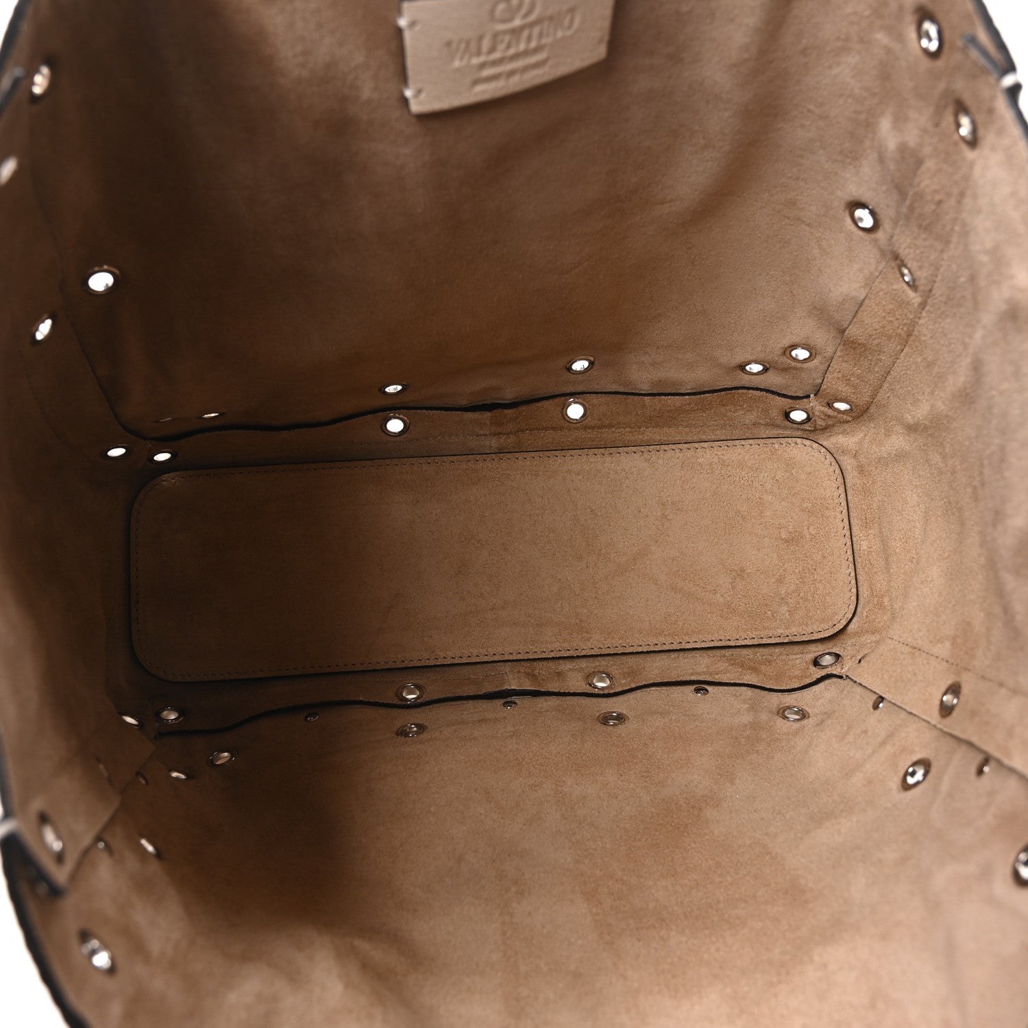 Valentino Garavani Grainy Calfskin Studded Small Nellcote Shopping Tote White 5 of 9